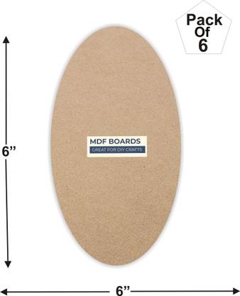 VARIETY 6" OVAL MDF PACK OF 6 Wooden Geometric Object
