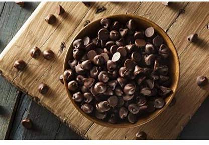 Simply Raw Premium Dark Chocolate Chips (Chocochips) (for Baking and garnishing Cakes ,Cookies) (Pack of 900 Gram) Chips