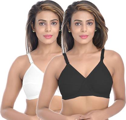 Women Cotton Full Coveage Bra, Non-Padded, Pack of 2, Cup-B Women Full Coverage Non Padded Bra