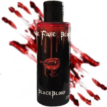 Blackblood The fake blood (Bottles filled with Fake Blood) for horror fake blood Scary Prank & Halloween Party (Bloodyred) (120 ML) Artificial Blood Gag Toy