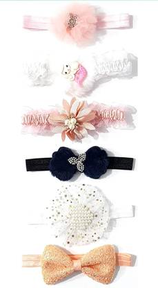 Myra Collection elastic Ribbon hair accessory for girls set 6 PCS Head Band