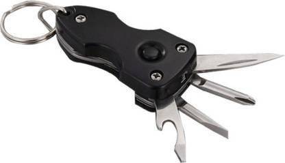 DOVEAZ Military Keychain with Torch, Screwdriver, Knife & Bottle Opener Key Chain
