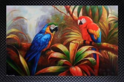 Darsh Craft Parrot Photo Frame Digital Reprint 8 inch x 10 inch Painting