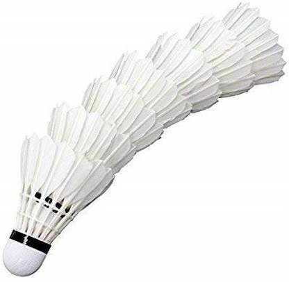 Spocco ™Badminton Shuttlecock, 10 Piece, Made in India Feather Shuttle  - White