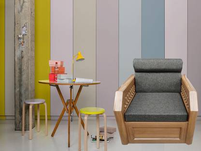 The Furniture Store Wooden sofa with storage Fabric 1 Seater  Sofa