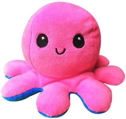 Reglas Octopus Soft Stuffed Toy for Stretchable Soft Feather Cotton Fabric (Pink-Bule)  - 26 cm