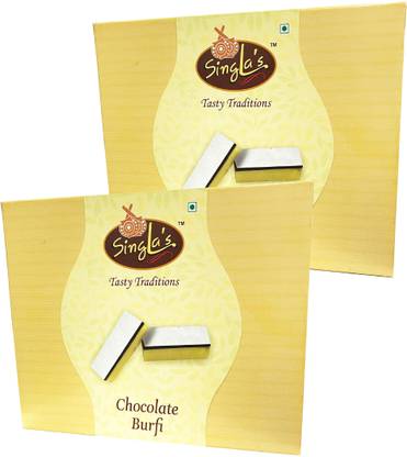 Singla Sweets Chocolate Burfi 400g Festival Gift Box Combo (Pack of 2*400g, 800g) Box