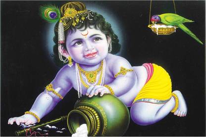 God Krishna ji Flex Poster for Room B64 Paper Print