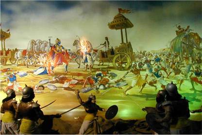 Lord Krishna Mahabharat Poster for Room Paper Print