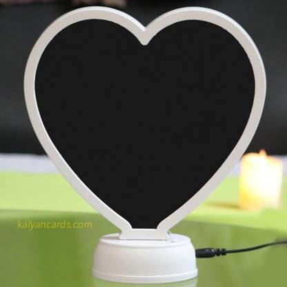 avenew Mirror Cum Photo Frame with Led Light Heart Shape/Magic Mirror Photo Frame/Magic Mirror LED Photo Frame/Heart Shape Mirror/Mirror(Heart Shape)