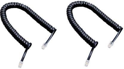BIGGEAR Ethernet Cable 2 m (Pack of 2) Telephone Handset Phone Receiver Cable Cord Wire 2 Meter/6.5 ft