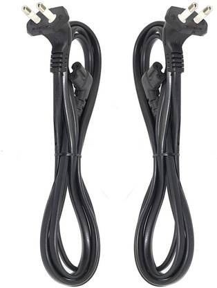 BIGGEAR Power Cord 1.8 m (Pack of 2) 1.8Meter 2-Pin Universal AC Laptop Power Cable Cord - L Shape Adapter Charger Laptop/Camera/Printer