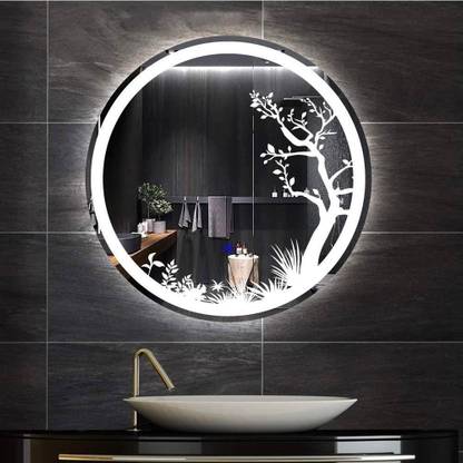 OriginMirror 23.5x23.5 inches tree style smart led mirror touch sensor Lighted Mirror