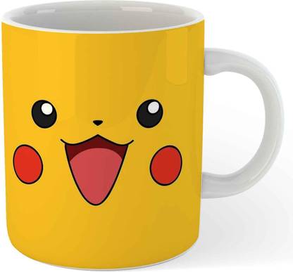 BuyAmaze Cute Funny Pikachu Yellow Mouth Face Avatar for Kids Ceramic Coffee Mug
