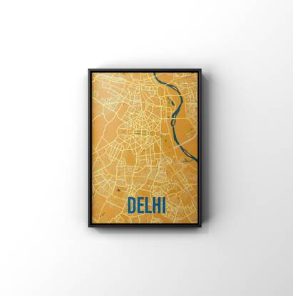 Delhi Map Poster | Delhi Poster | A3 Poster | Framed Poster Paper Print