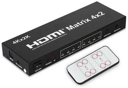 techut 4x2 HDMI Matrix switch Support ARC/MHL/4Kx2K3D HDMI 4 in 2 Switch Media Streaming Device