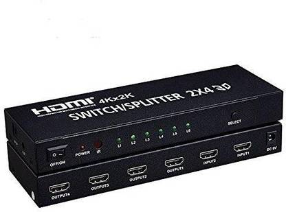 techut 2x4 HDMI Matrix switch splitter Support ARC/MHL/4Kx2K3D HDMI 2 in 4 out Switch Media Streaming Device