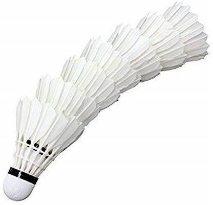 Spocco ™Badminton Shuttle Cock High Quality Feather Shuttle Cock - FH 674 Feather Shuttle  - White
