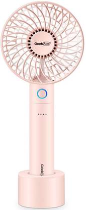 Geek Aire, 4 Inch Rechargeable and Portable mini USB fan, 2600mAh Li-ion battery, 5 Speed option and Table dock (Pink) GF2P 4 Inch Rechargeable Fan