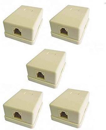 BIGGEAR (Pack of 5) Single Port Telephone Junction Surface Rosette Mount Modular Jack Block Box CONNECTOR Wire Connector