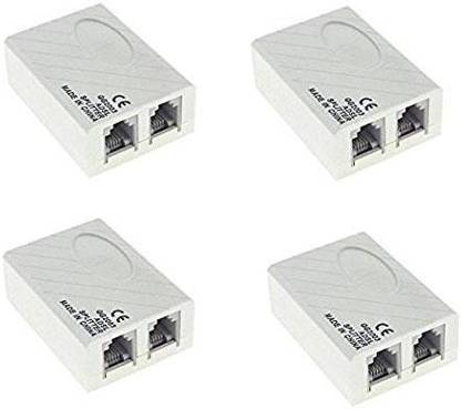 BIGGEAR (Pack of 4) ADSL Splitter/ADSL Filter/DSL Filter RJ11 for Landline Telephone and Broadband Modem Box CONNECTOR Wire Connector