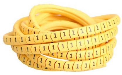 BIGGEAR (Pack of 2)Soft Grade PVC 0-9 Numbers 100 X 10 Sets Self Locking Cable Marker Ferrules for Networking Cable Dia 4.5 to 6.00 mm, Yellow Ferrules Wire Connector
