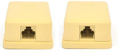 BIGGEAR (Pack of 2) Single Port Telephone Junction Surface Rosette Mount Modular Jack Block Box CONNECTOR Wire Connector