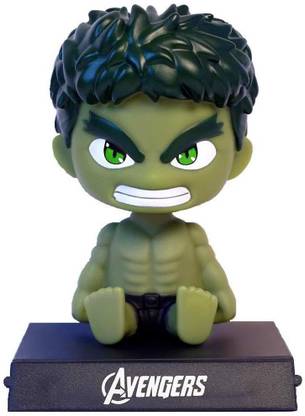 ToyTreasure Hulh Bobblehead + Mobile Holder, Car Dashboard Phone Holder, Action Figure, Avengers Fan, Car Decoration