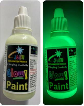 JASH GLOW IN THE DARK Jash Glow in the dark paint 100gm Yellow Green. Our water base Acrylic glow paint can be easily applied on multiple surfaces, dries fast, Glow time: 8-12hours.