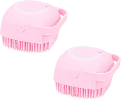 GLowcent Silicone Soft Bath Shower Brush Body Scrubber with Soap Dispenser G15