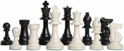 Spocco ®Chess Pieces Plastic Only White & Black Coins Set Board Game Accessories