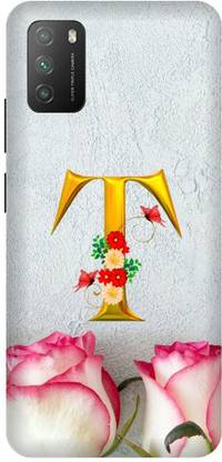 UMPRINT Back Cover for Poco M3/MZB087AIN T T latter Alphabet Printed Back Cover