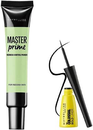 MAYBELLINE NEW YORK Master Prime Redness Control Primer & Colossal Bold Eye Liner