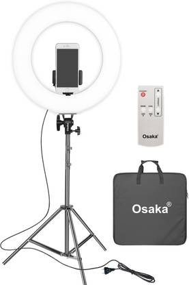 Osaka 18 Inches LED Ring Light 65W With Adjustable Color Temperature Wireless Remote Control 9 Feet Light Stand For Tiktok MX Taka tak Instagram Reels vlogging YouTube Video Shooting Compatible With DSLR Camera and Smartphones Ring Flash