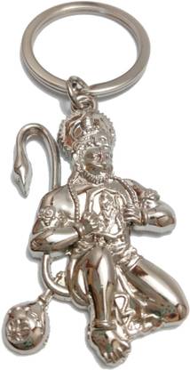 gtrp KD224A - Bajrangbali Hanuman Ji Metal Silver Color Keychain Keyring Key Chain Key Chain