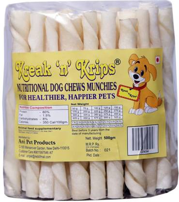Kreak n Krips Twisted Chew Sticks, 1000 g Chicken Dog Treat