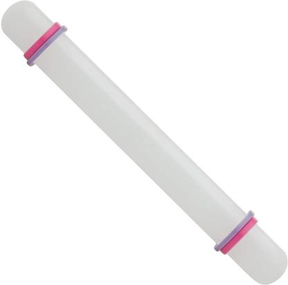 JAMBOREE Fondant Rolling Pin 12" Adjustable Guide Rings Plastic Fondant Roller Dough Rolling Pin