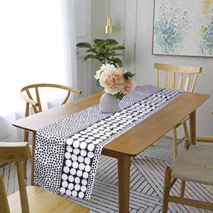 ARYAN 9 Black, White 37 cm Reversible Table Runner