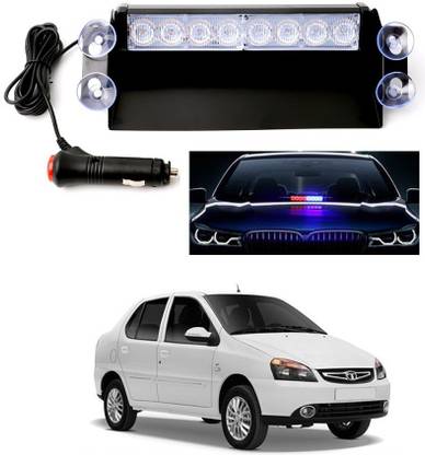 Qiisx 8 LED Police Car Flashing Lights for Indigo eCS Interior Light Car LED for Tata (12 V, 35 W)