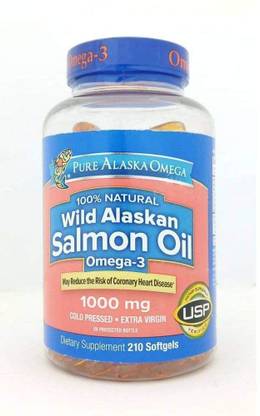 Pure Alaska Omega Omega-3 Wild Alaskan Salmon Oil 1000mg Softgels 210-Count