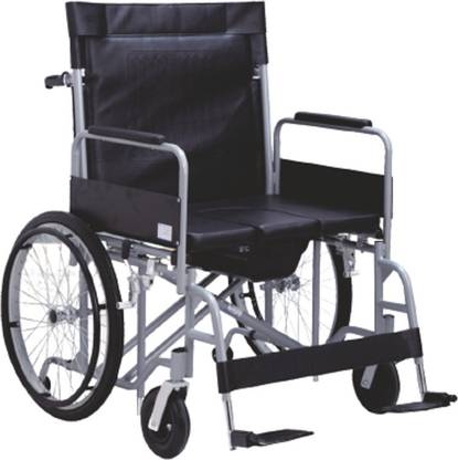 EASYCARE Obesity Steel Commode wheelchair (Capacity 150kgs) Silver Powder Coating Manual Wheelchair