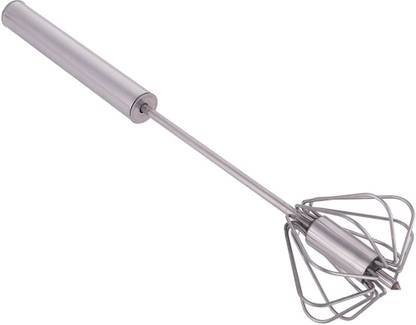 RetailFi Egg Whisk, Stainless Steel Hand Push Whisk Blender for Home - Versatile Tool for Egg Beater, Milk Frother, Hand Push Mixer Stirrer - Kitchen Utensil for Blending, Whisking, Beating & Stirring Steel Cage Whisk