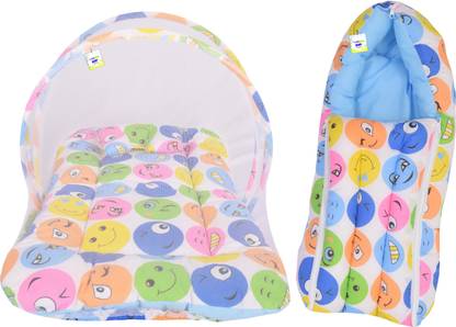 Toddylon Baby Mosquito Net Bed with Cushioned Pillow And Sleeping Bag Standard Crib