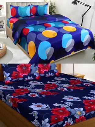 VORDVIGO Polycotton Double Flat 150 TC Polka Bedsheet