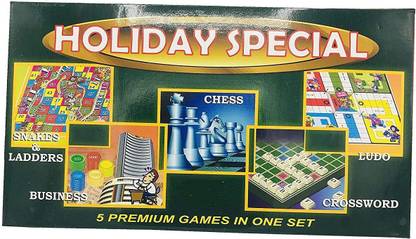 ARNIYAVALA Holiday Special - A Premium Board Game While Travelling,(5 in 1 Set) Party & Fun Board Game