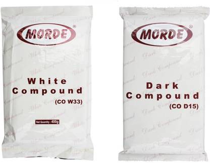 Morde White and Dark Chocolate Compound, 400gm - Combo Pack of 2 Bars