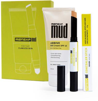 MensXP Mud Concealer Stick & BB Cream Box For Men, Skin Shade 027 - Medium Light