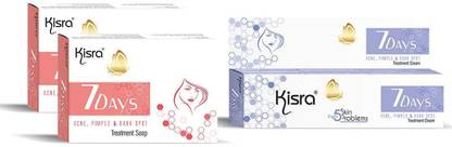 KISRA 7Days Soap & Cream Combo Pack For Acne, Pimple, Dark Circle, Black Spot, Stretch Mark