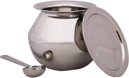 SRS Stainless Steel Pongal Pot/gundu/cooker/handi, 4 L, 1 Piece (Silver) Handi 4 L with Lid