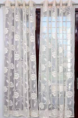 RIDHAAN 274 cm (9 ft) Net Blackout Long Door Curtain (Pack Of 2)